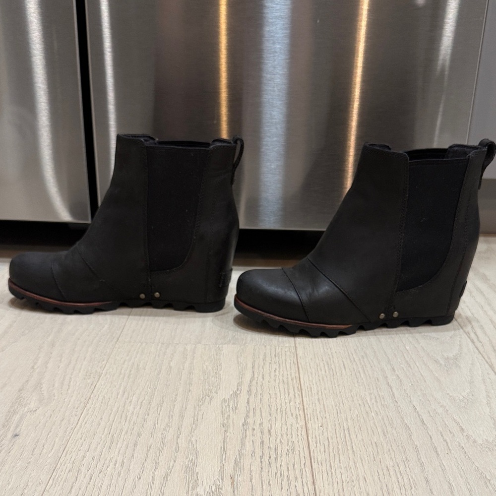 Sorel Black Joan Wedge Boots